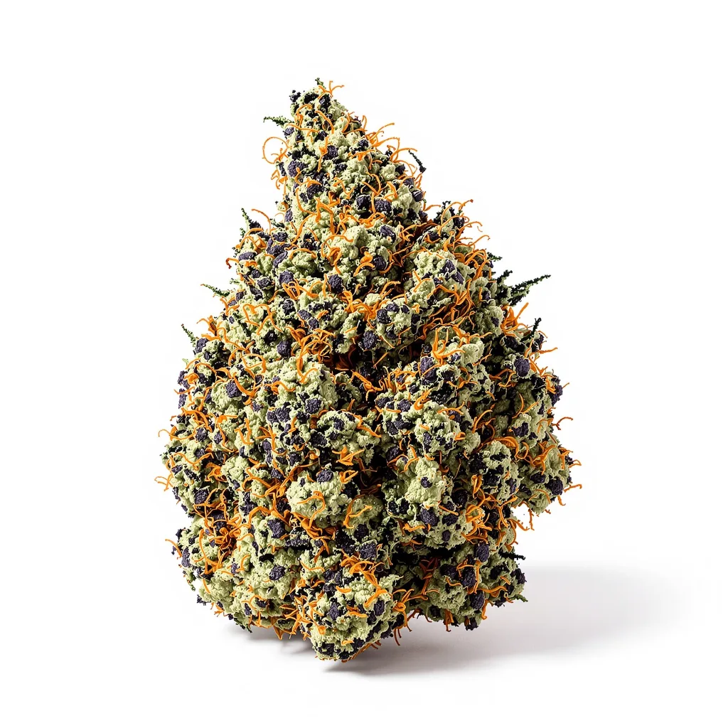 3X Crazy 82% Indica / 18% Sativa — Blüte mit sichtbaren Trichomen