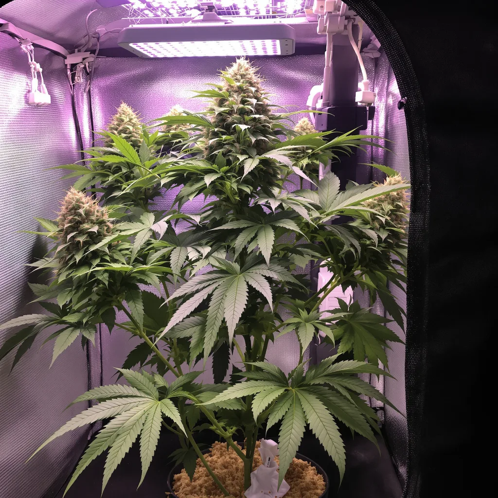 Abusive OG 85% Indica / 15% Sativa — Blüte mit sichtbaren Trichomen