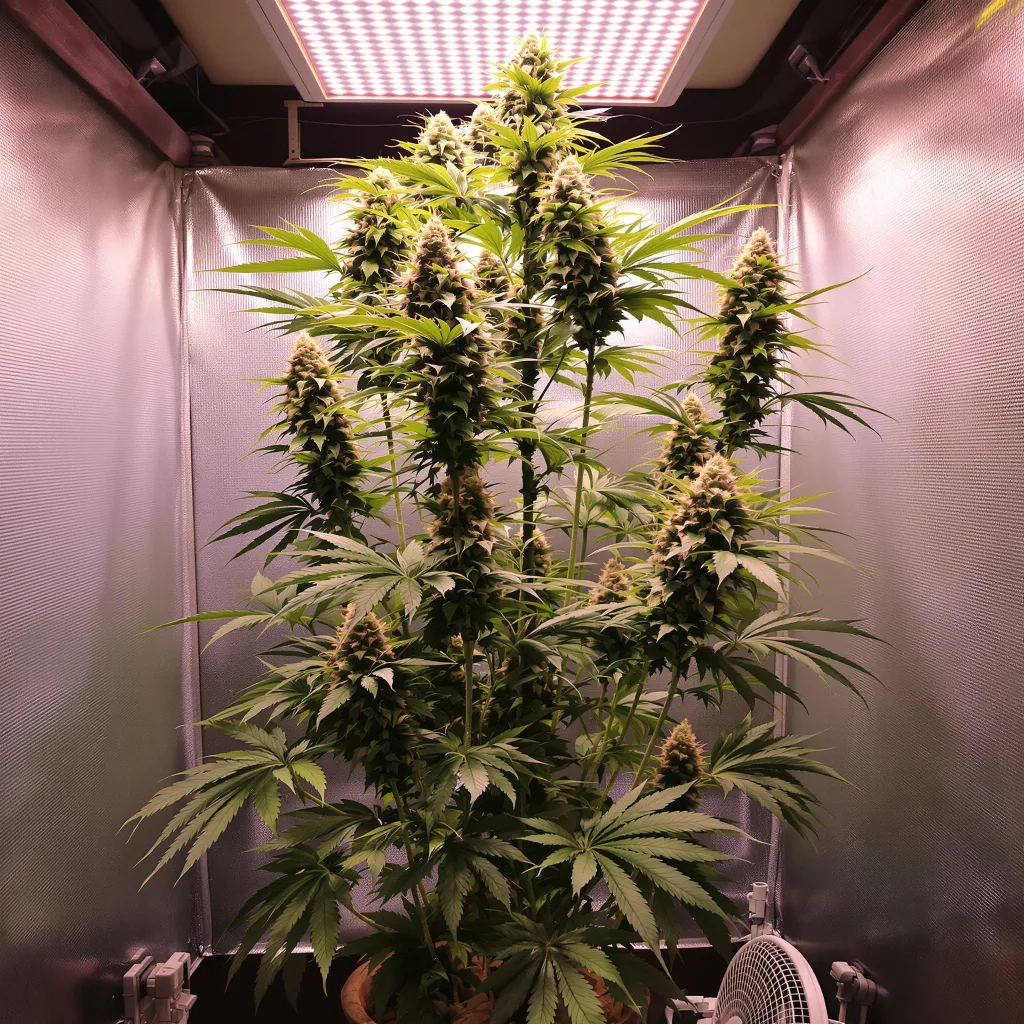 Acapulco Gold 20% Indica / 70% Sativa — Blüte mit sichtbaren Trichomen