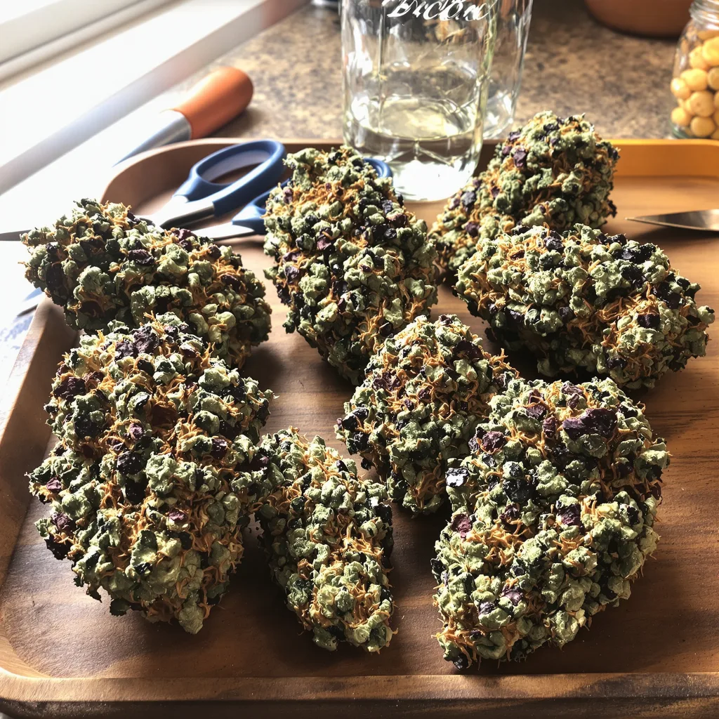 Ace of Spades 66% Indica / 34% Sativa — Blüte mit sichtbaren Trichomen