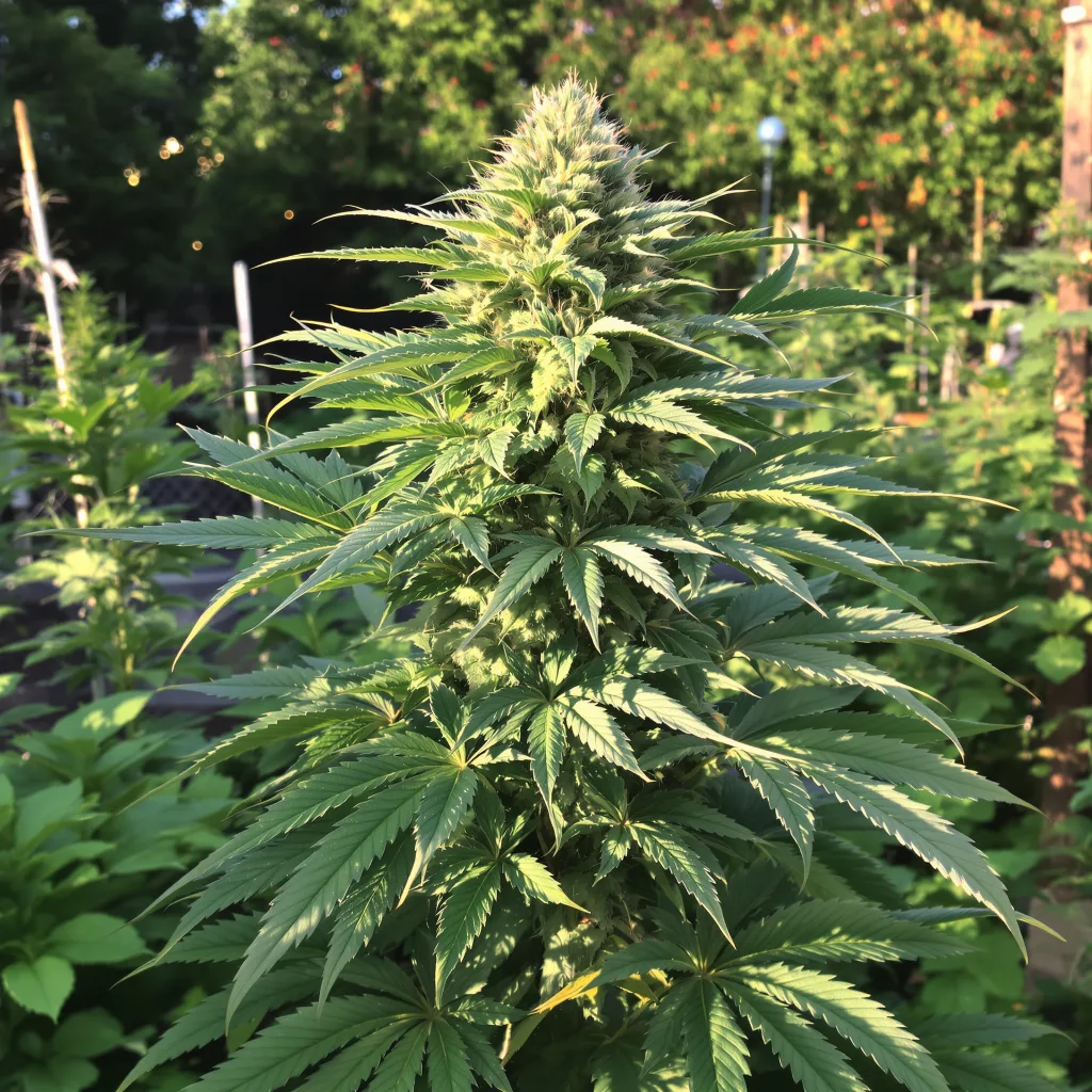 Ace of Spades 66% Indica / 34% Sativa — Blüte mit sichtbaren Trichomen