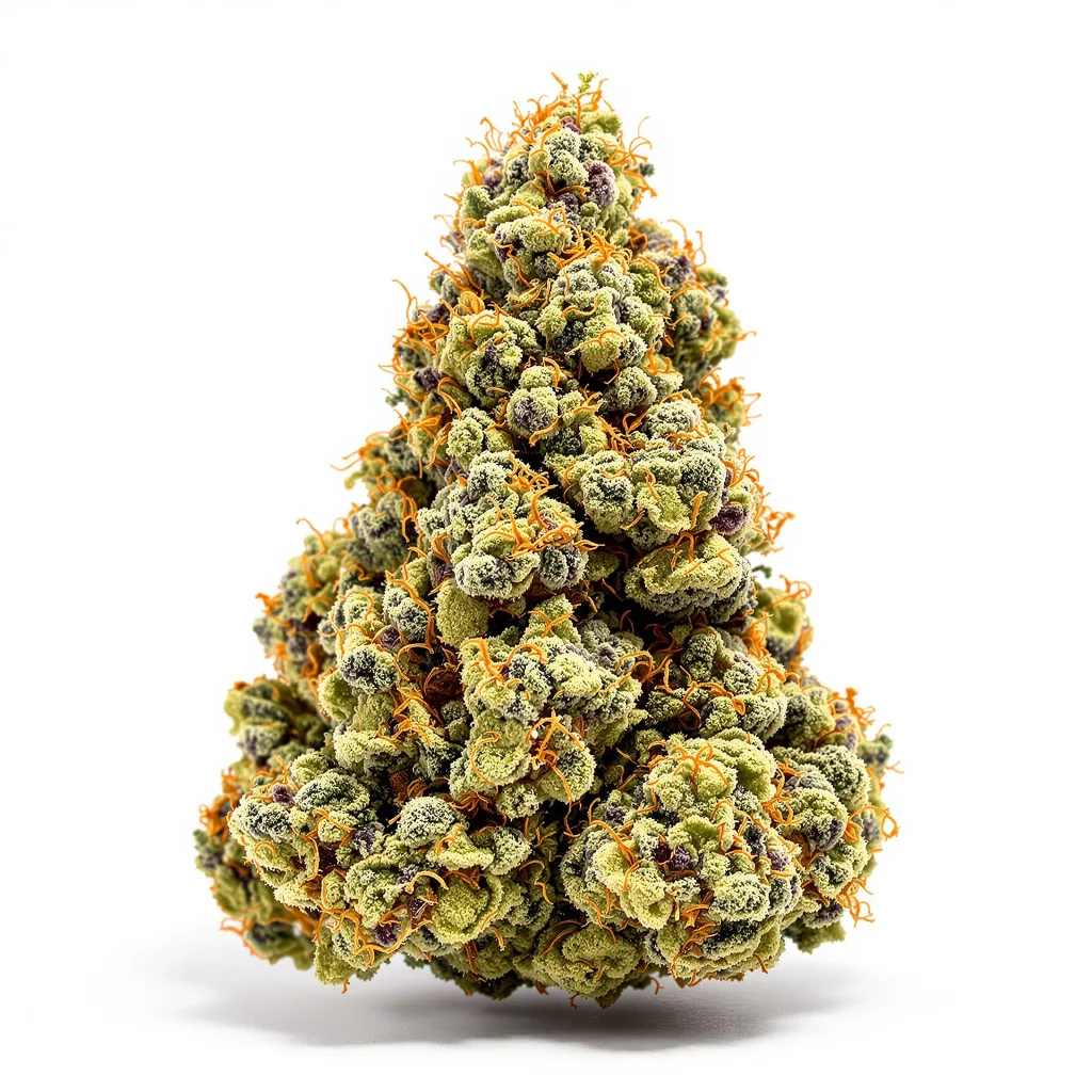 Afghan Big Bud 56% Indica / 44% Sativa — Blüte mit sichtbaren Trichomen