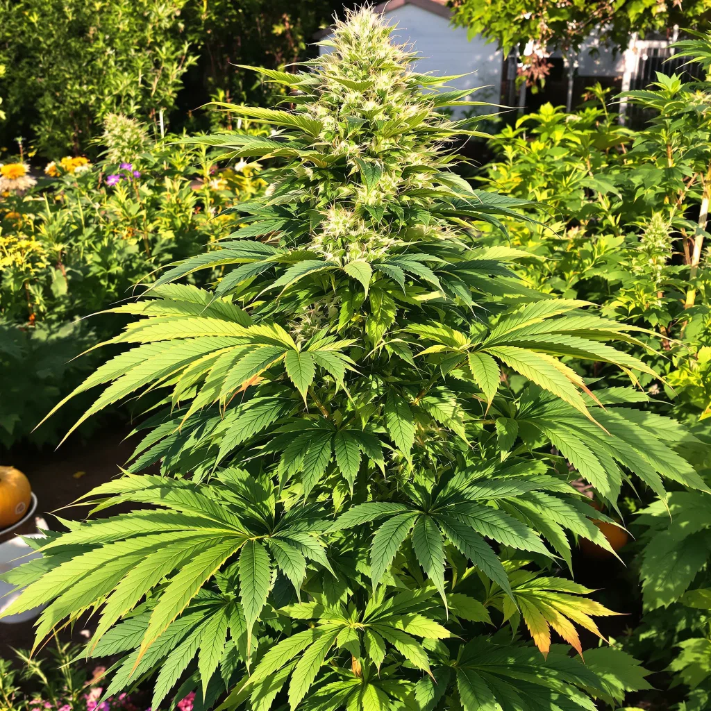 Afghan Kush 67% Indica / 33% Sativa — Blüte mit sichtbaren Trichomen