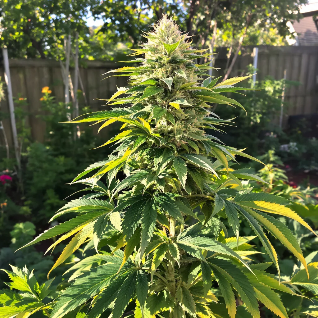 Afghani Bullrider 70% Indica / 30% Sativa — Blüte mit sichtbaren Trichomen