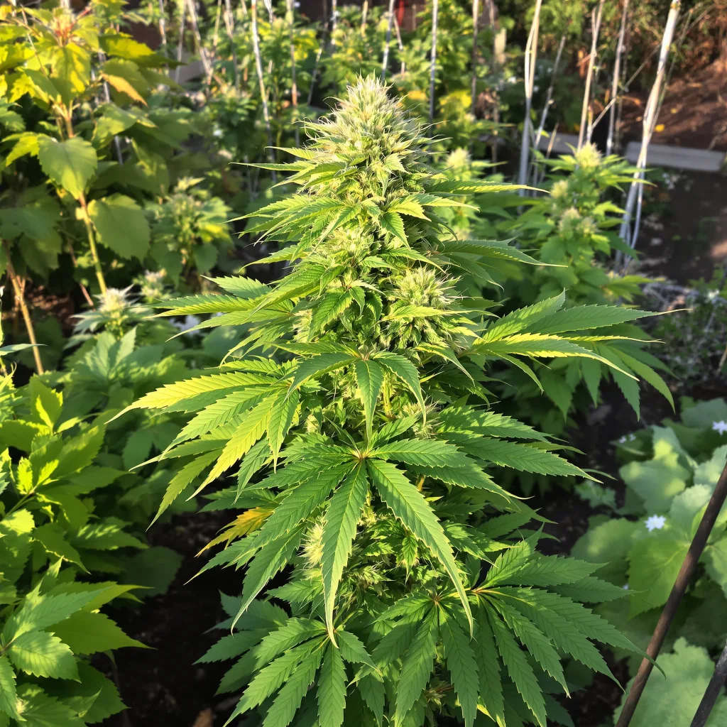Afpak 74% Indica / 26% Sativa — Blüte mit sichtbaren Trichomen