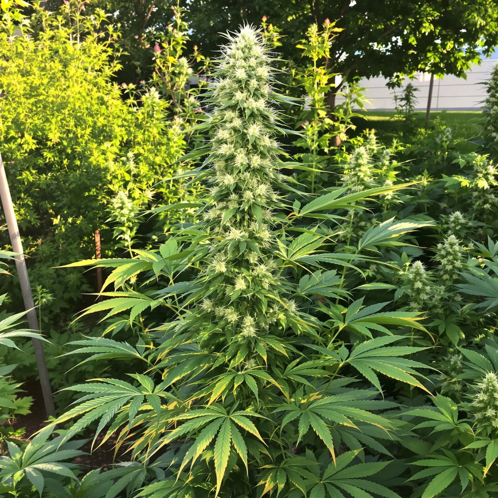Agent Tangie 11% Indica / 89% Sativa — Blüte mit sichtbaren Trichomen