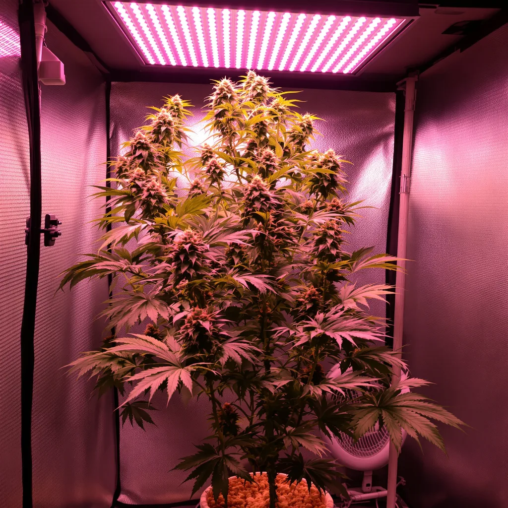 AK 6% Indica / 94% Sativa — Blüte mit sichtbaren Trichomen