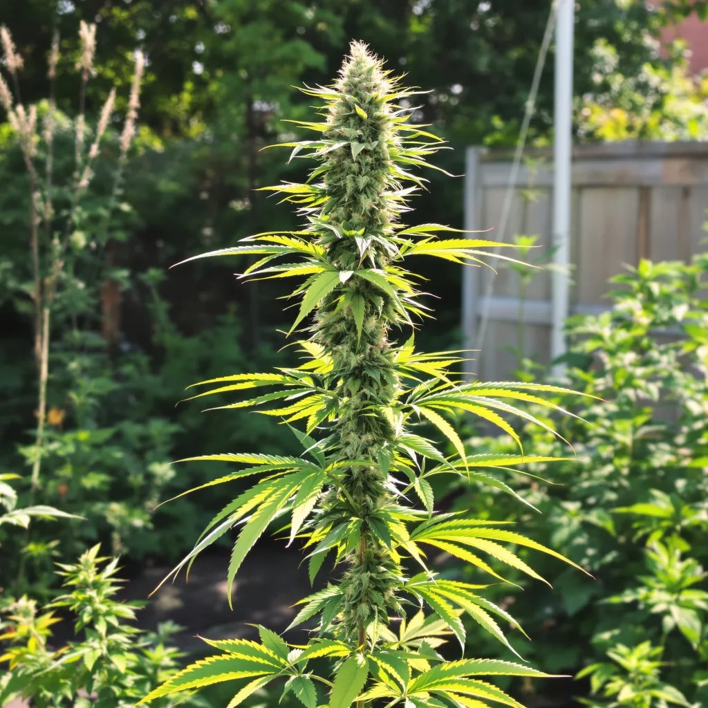 AK 6% Indica / 94% Sativa — Blüte mit sichtbaren Trichomen