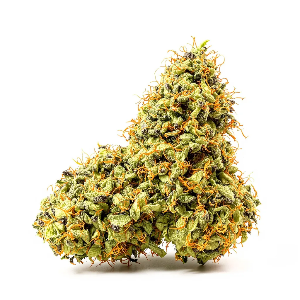 AK 6% Indica / 94% Sativa — Blüte mit sichtbaren Trichomen