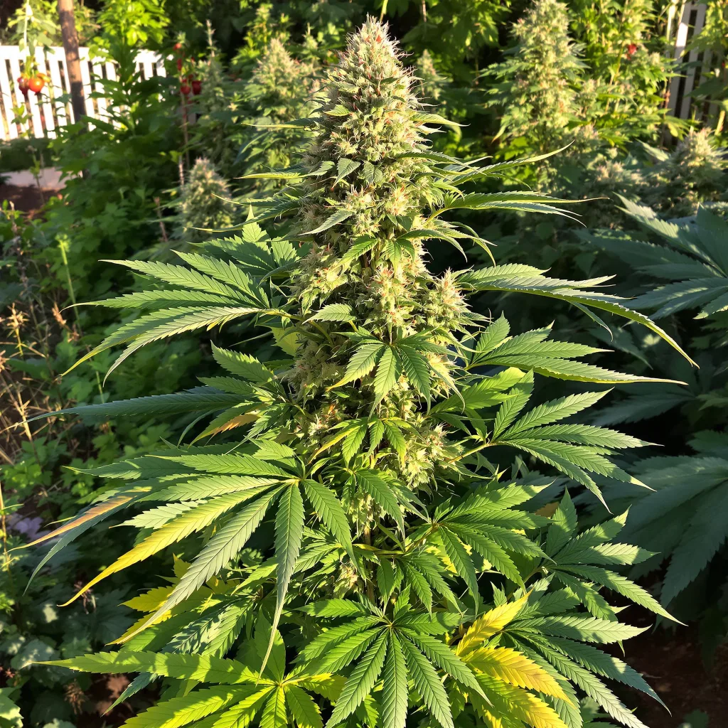Alien Gorilla Glue 74% Indica / 26% Sativa — Blüte mit sichtbaren Trichomen
