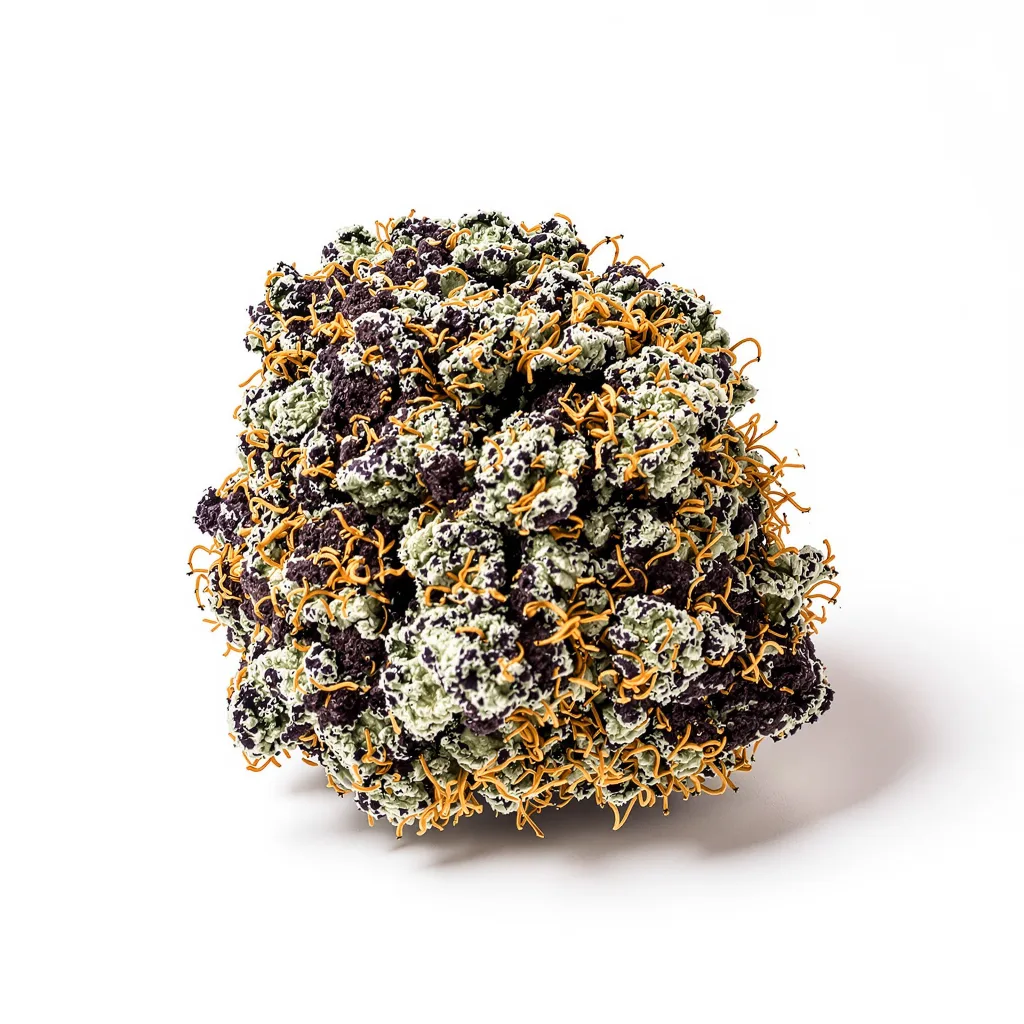 Alien Gorilla Glue 74% Indica / 26% Sativa — Blüte mit sichtbaren Trichomen