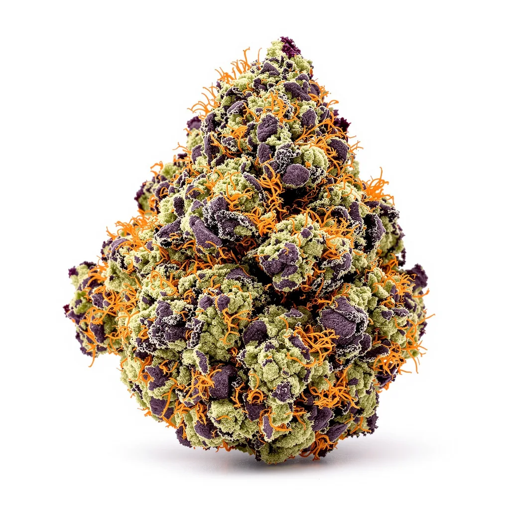 Alien Rift 65% Indica / 35% Sativa — Blüte mit sichtbaren Trichomen