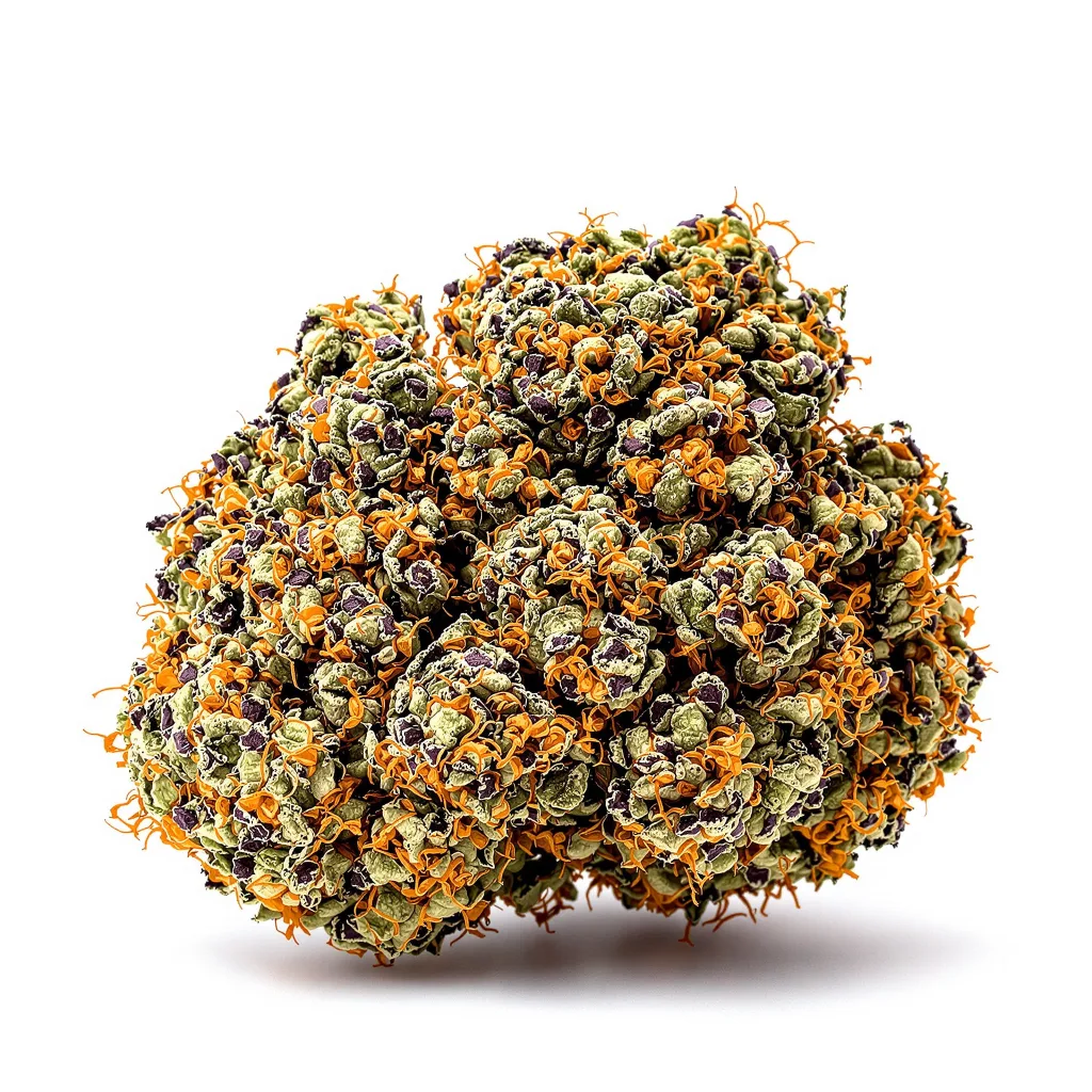 Alien Technology 79% Indica / 21% Sativa — Blüte mit sichtbaren Trichomen