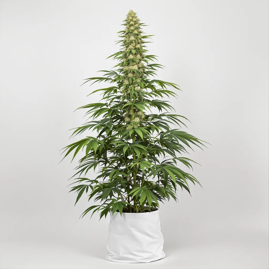 Alpha Blue Cannabisblüte Nahaufnahme mit luftige limonengrüne Struktur