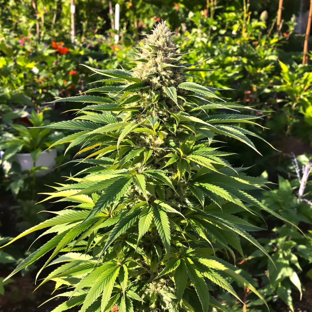 American Kush 76% Indica / 24% Sativa — Blüte mit sichtbaren Trichomen