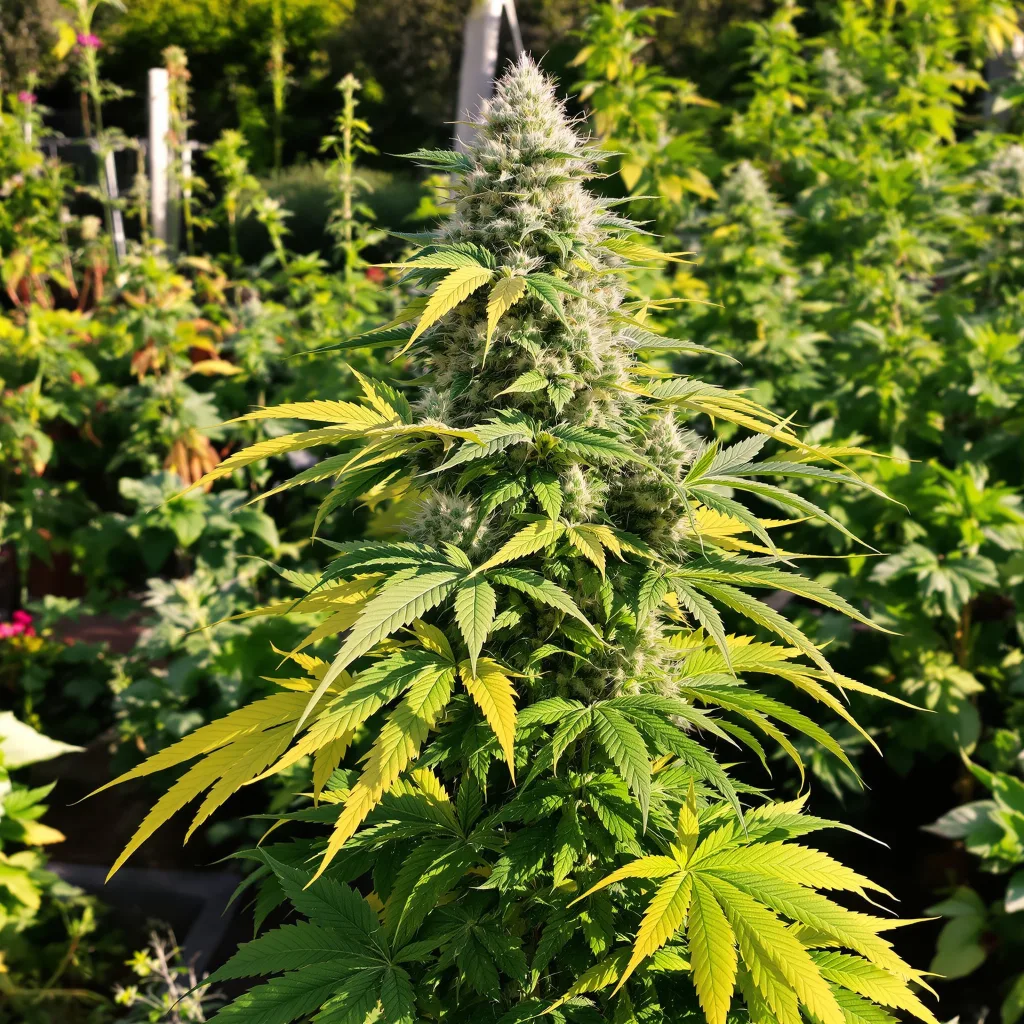 American Strain Mixpack 35% Indica / 65% Sativa — Blüte mit sichtbaren Trichomen