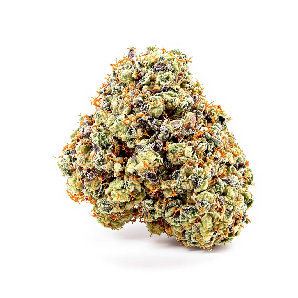 American Strain Mixpack 35% Indica / 65% Sativa — Blüte mit sichtbaren Trichomen