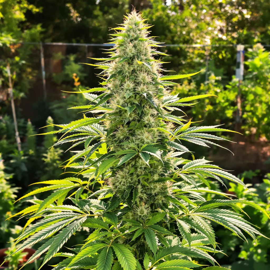 American Strains Pack 40% Indica / 60% Sativa — Blüte mit sichtbaren Trichomen
