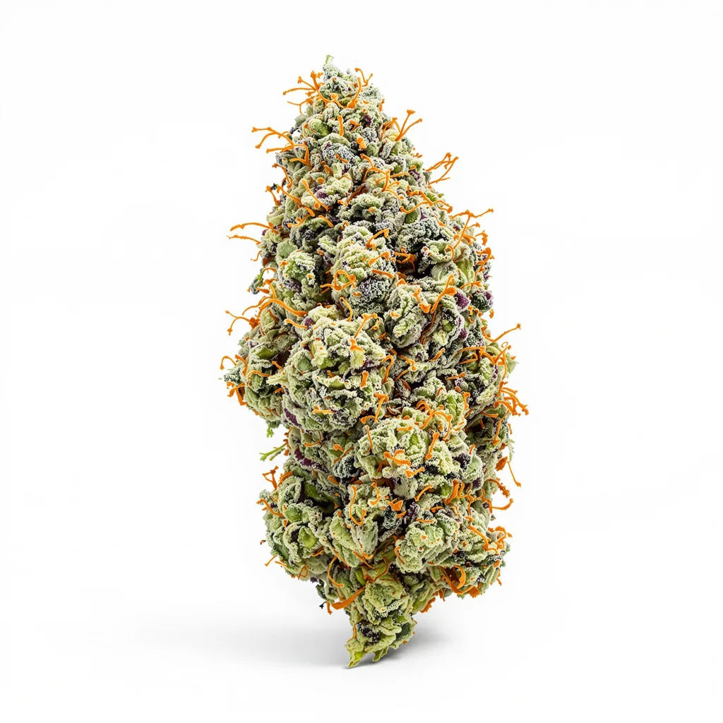 American Strains Pack 40% Indica / 60% Sativa — Blüte mit sichtbaren Trichomen