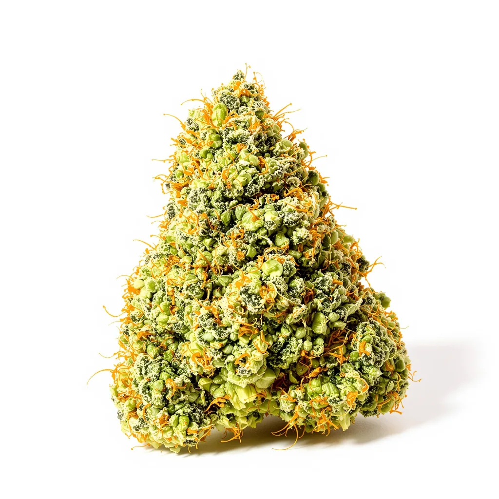 Amnesia 16% Indica / 84% Sativa — Blüte mit sichtbaren Trichomen