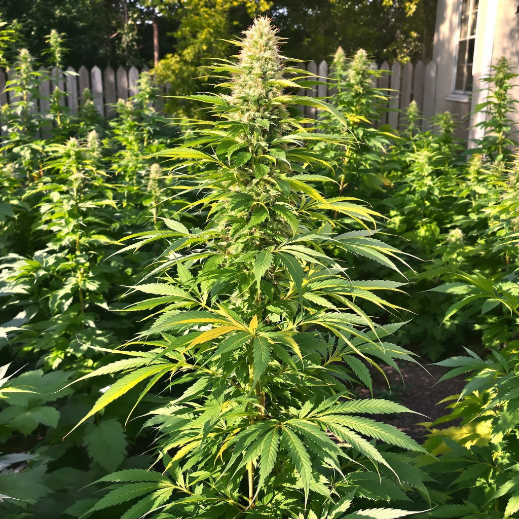 Amnesia Haze 12% Indica / 88% Sativa — Blüte mit sichtbaren Trichomen