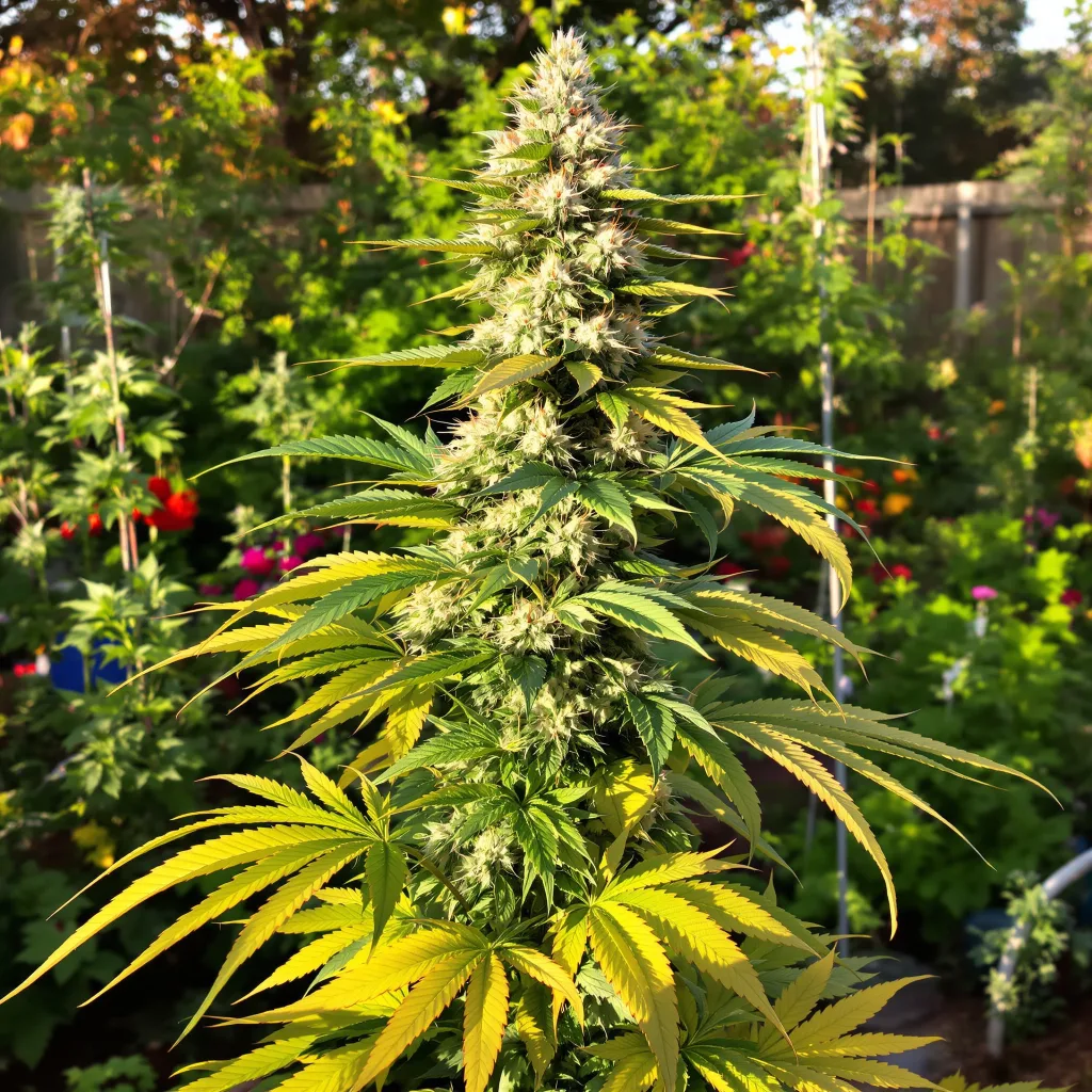 Ape Shit 44% Indica / 56% Sativa — Blüte mit sichtbaren Trichomen