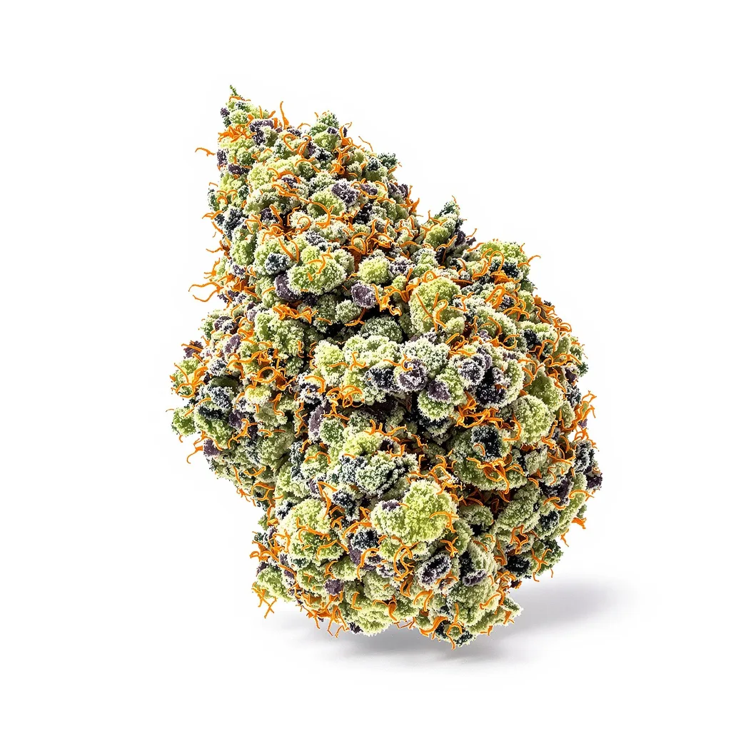 Ape Shit 44% Indica / 56% Sativa — Blüte mit sichtbaren Trichomen