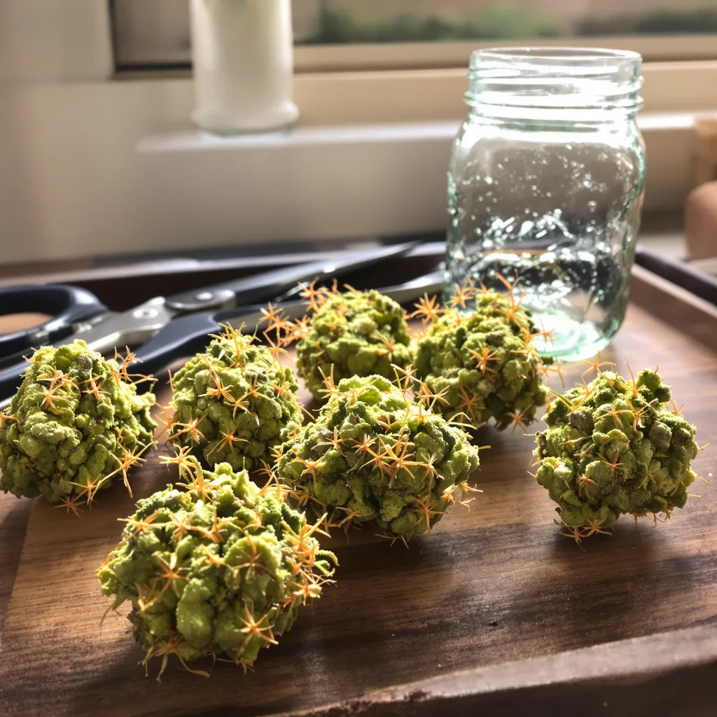 Apollo 13 5% Indica / 95% Sativa — Blüte mit sichtbaren Trichomen