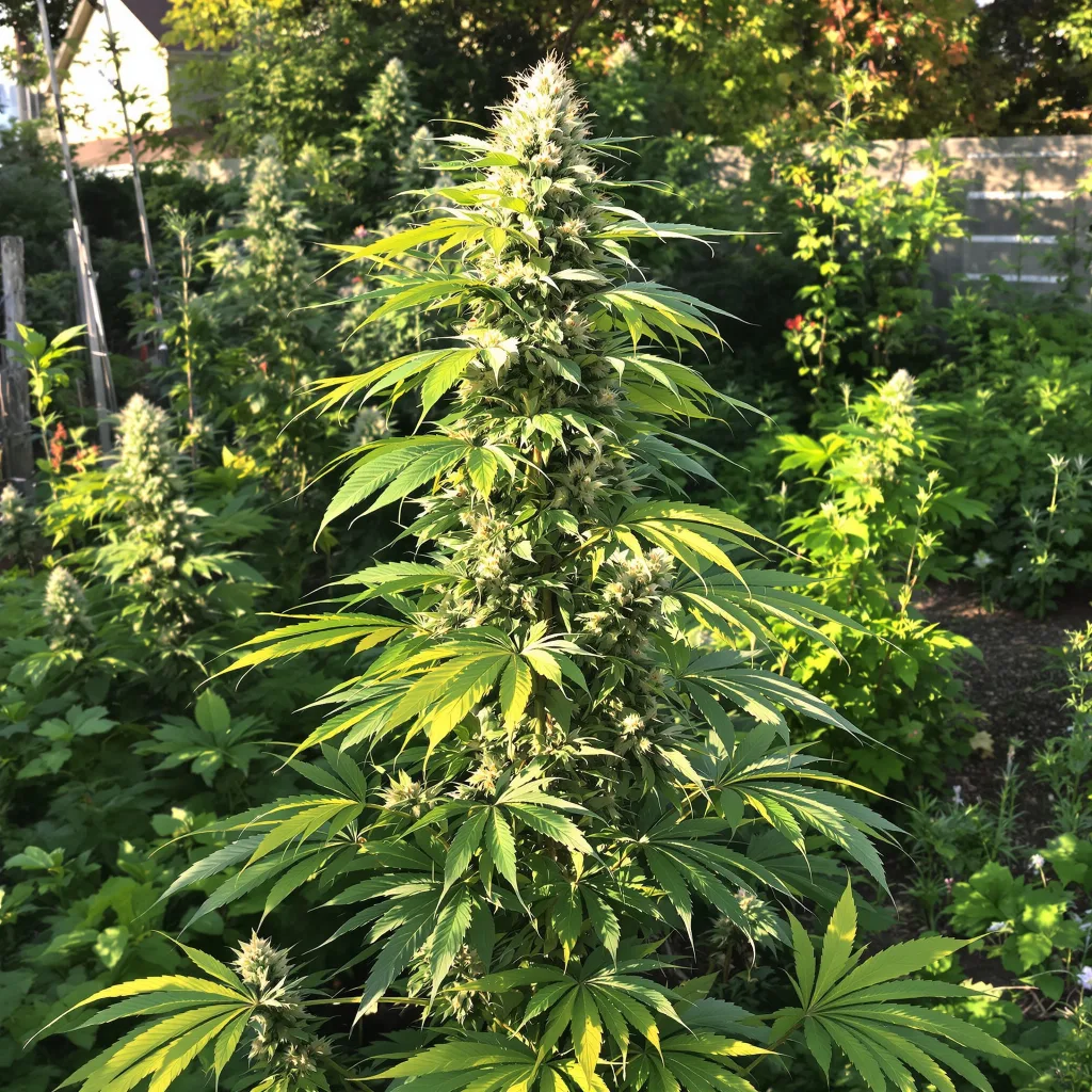 Apollo 13 5% Indica / 95% Sativa — Blüte mit sichtbaren Trichomen