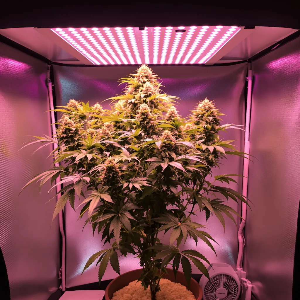 Apple Crisp 53% Indica / 47% Sativa — Blüte mit sichtbaren Trichomen
