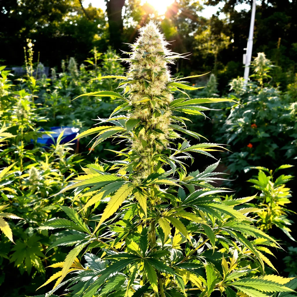 Apple Crisp 53% Indica / 47% Sativa — Blüte mit sichtbaren Trichomen