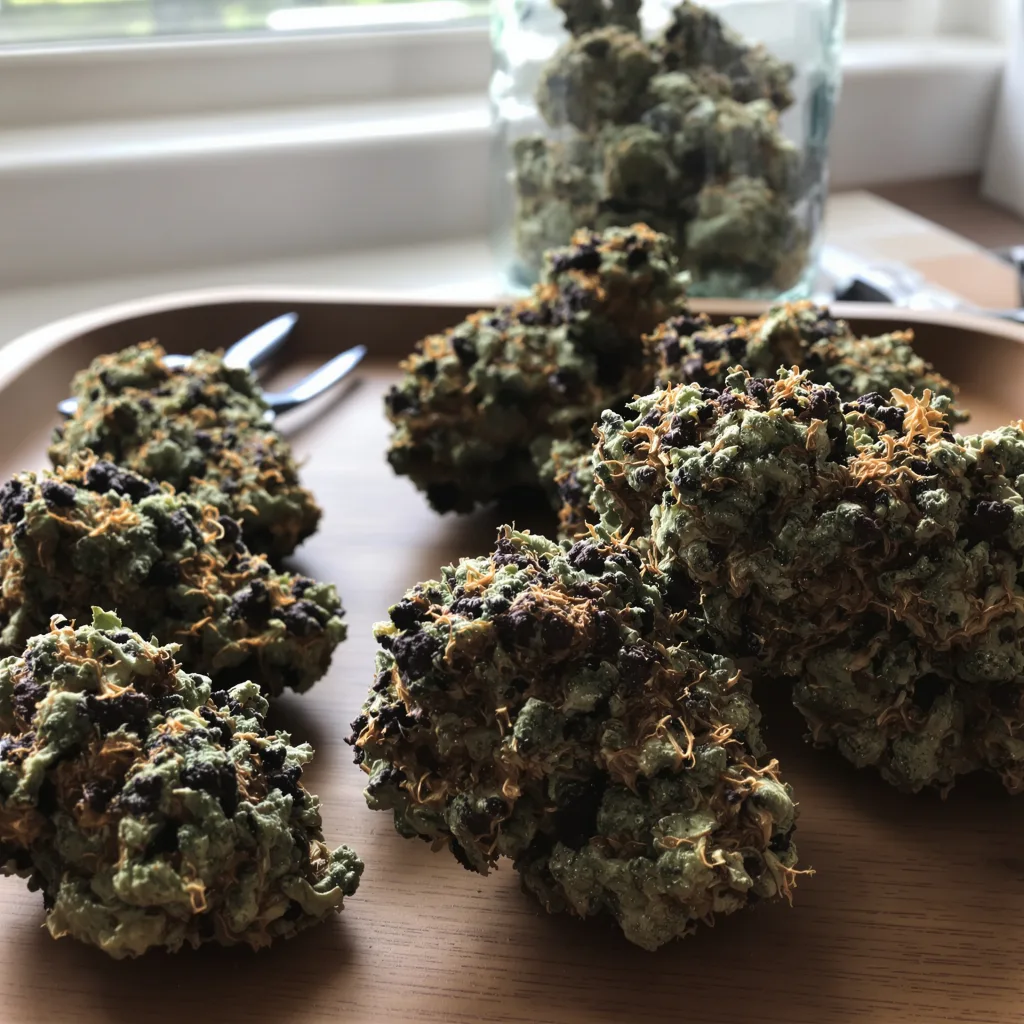 Appleberry 89% Indica / 11% Sativa — Blüte mit sichtbaren Trichomen