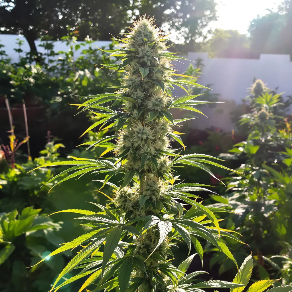 Atomic Northern Lights 60% Indica / 40% Sativa — Blüte mit sichtbaren Trichomen