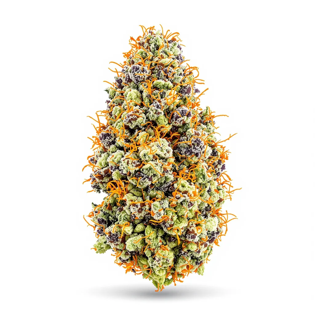 Atomic Northern Lights 60% Indica / 40% Sativa — Blüte mit sichtbaren Trichomen