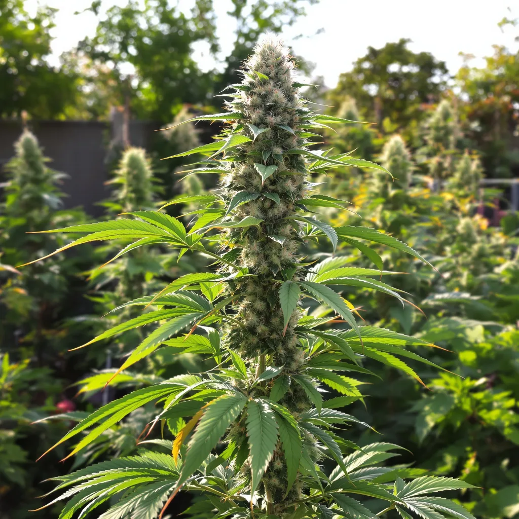 Aurora Borealis 49% Indica / 51% Sativa — Blüte mit sichtbaren Trichomen