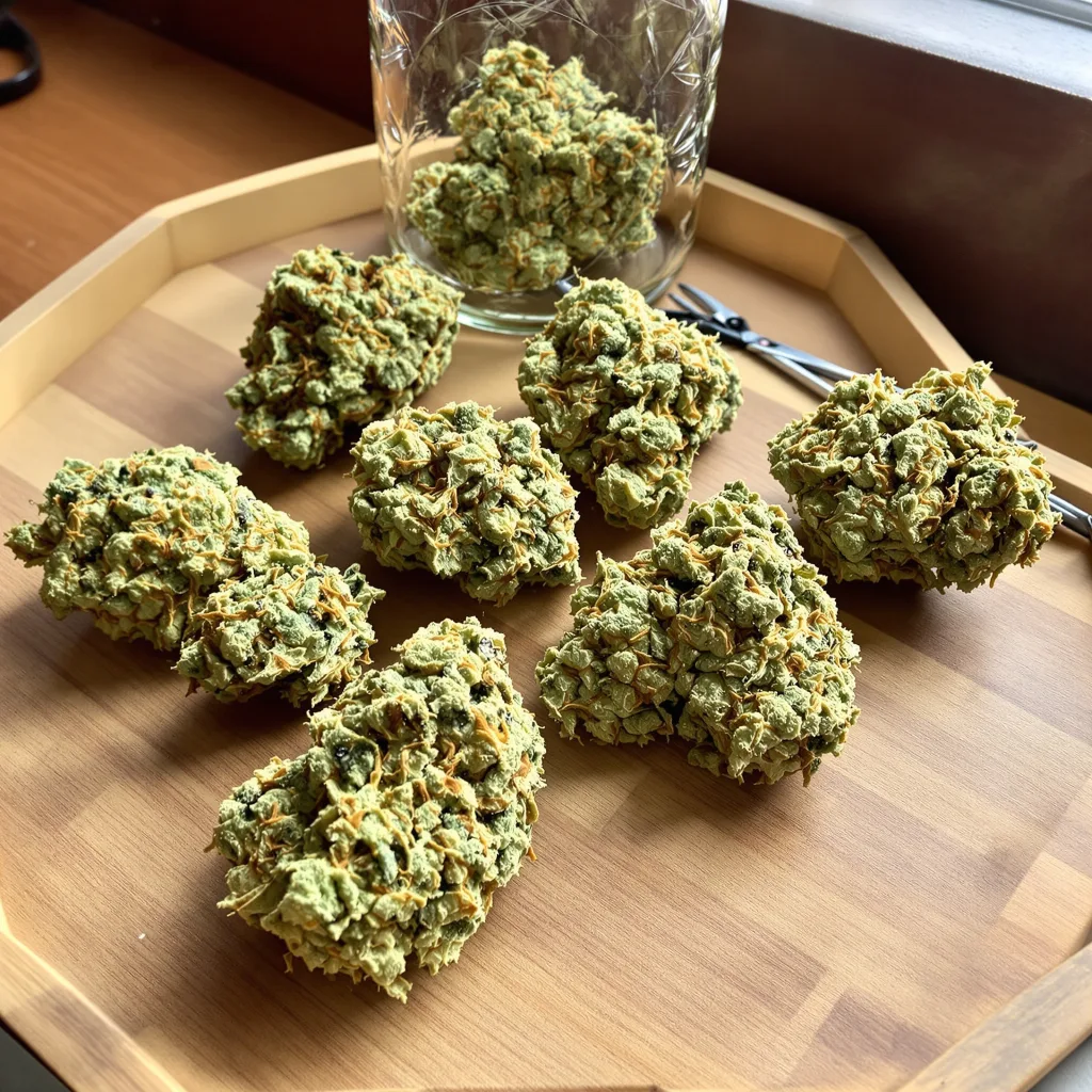 Avidekel CBD 80% Indica / 20% Sativa — Blüte mit sichtbaren Trichomen