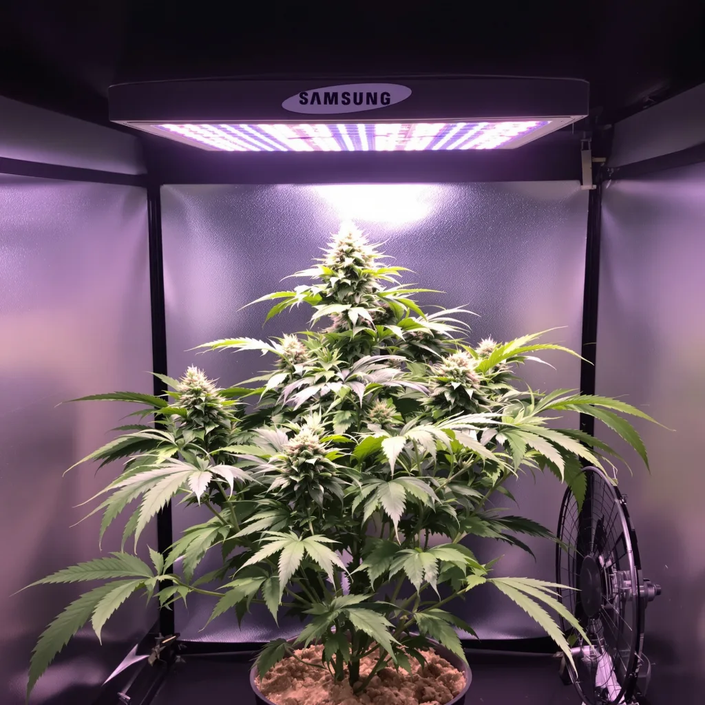 Badazz Rolex 77% Indica / 23% Sativa — Blüte mit sichtbaren Trichomen