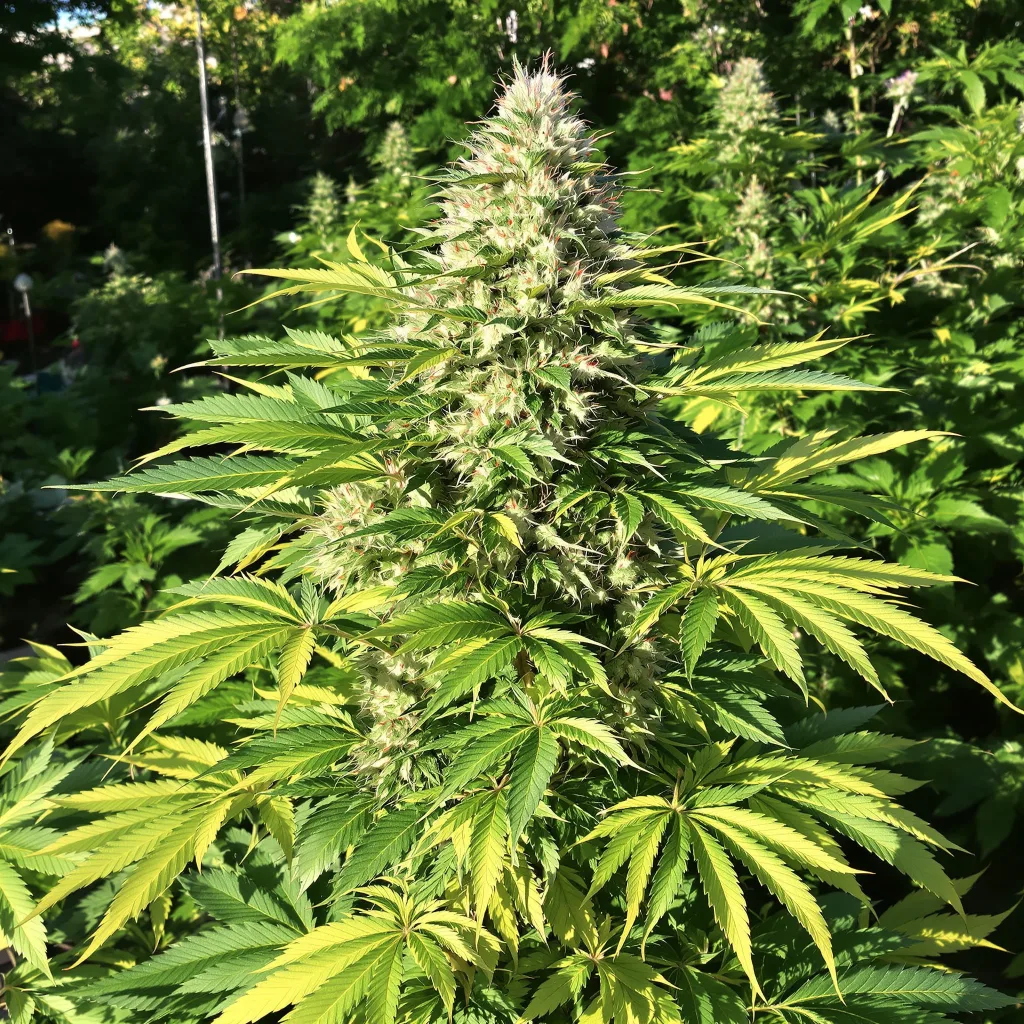 Baked Apple 87% Indica / 13% Sativa — Blüte mit sichtbaren Trichomen