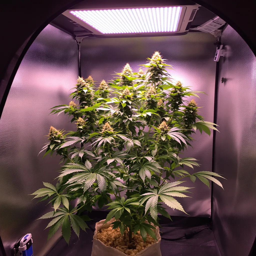 Bakerstreet 87% Indica / 13% Sativa — Blüte mit sichtbaren Trichomen