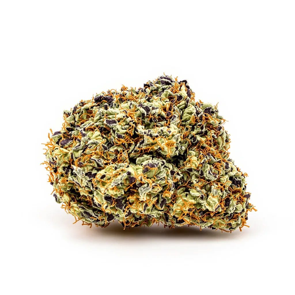 Bakerstreet 87% Indica / 13% Sativa — Blüte mit sichtbaren Trichomen