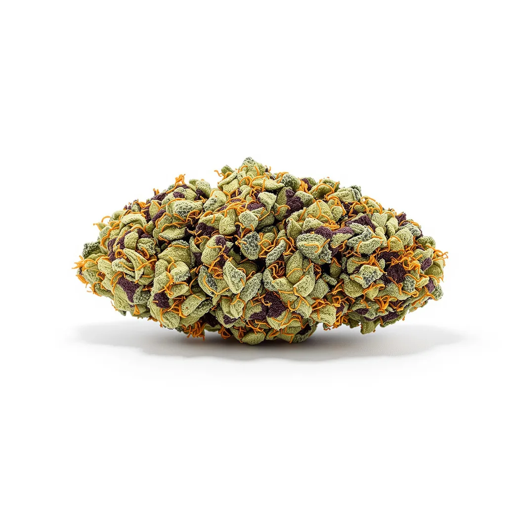 Banana Diesel 70% Indica / 30% Sativa — Blüte mit sichtbaren Trichomen