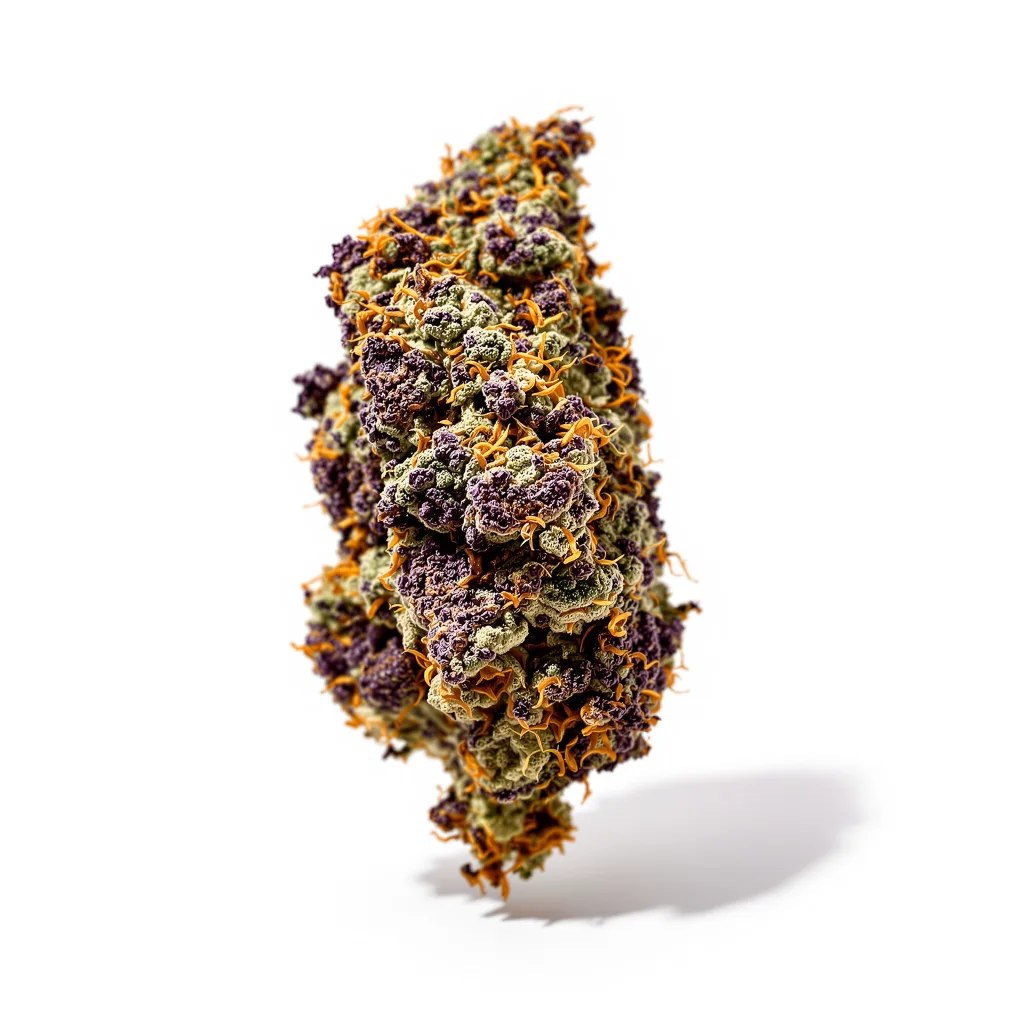 Banana OG 76% Indica / 24% Sativa — Blüte mit sichtbaren Trichomen