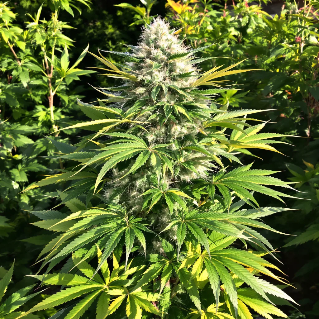 Berry White 73% Indica / 27% Sativa — Blüte mit sichtbaren Trichomen