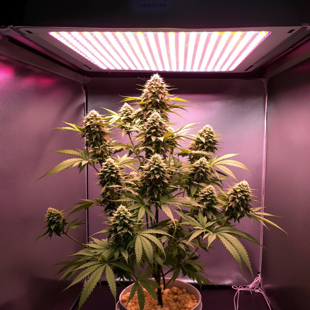 Biddy Early 63% Indica / 37% Sativa — Blüte mit sichtbaren Trichomen