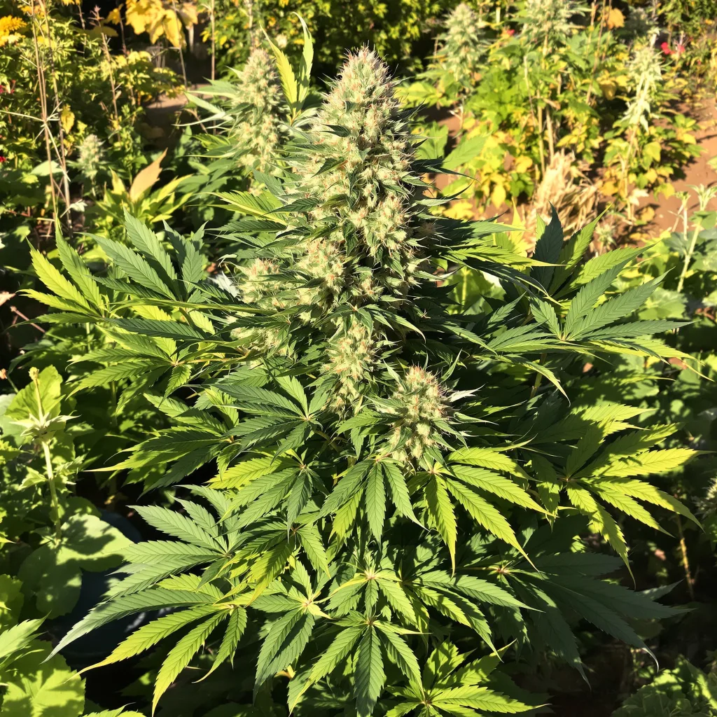 Black Afghan 81% Indica / 19% Sativa — Blüte mit sichtbaren Trichomen