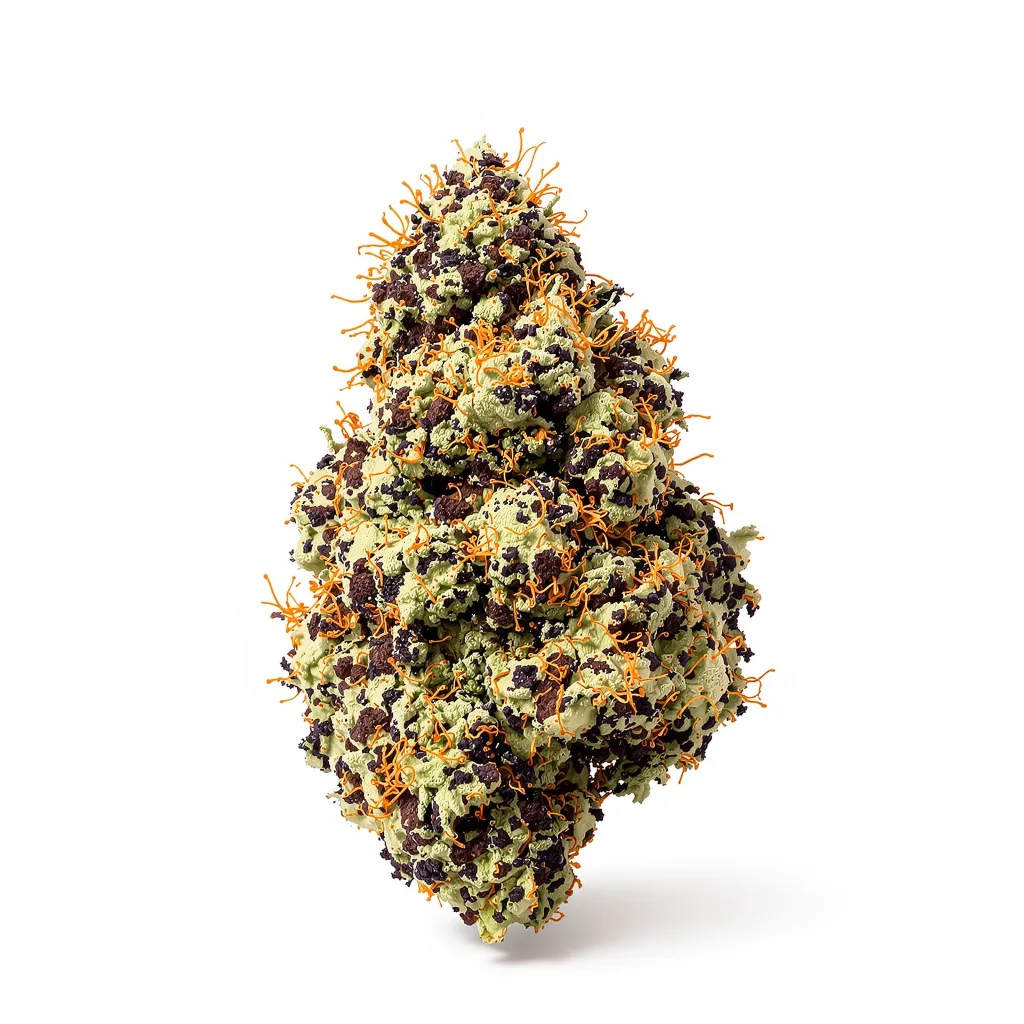 Black Afghan 81% Indica / 19% Sativa — Blüte mit sichtbaren Trichomen