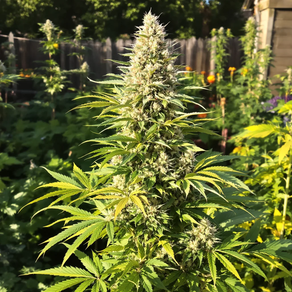 Black Betty 47% Indica / 53% Sativa — Blüte mit sichtbaren Trichomen
