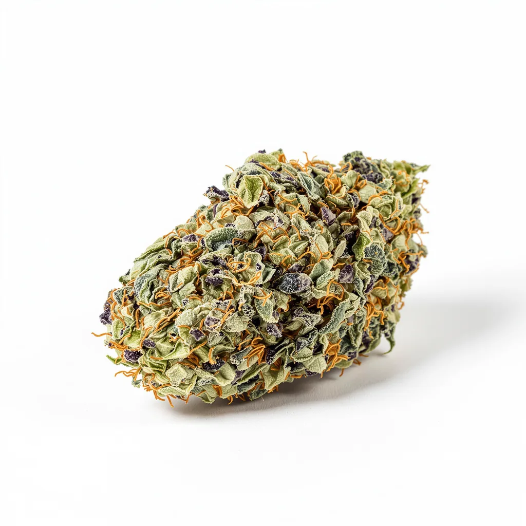 Black Betty 47% Indica / 53% Sativa — Blüte mit sichtbaren Trichomen