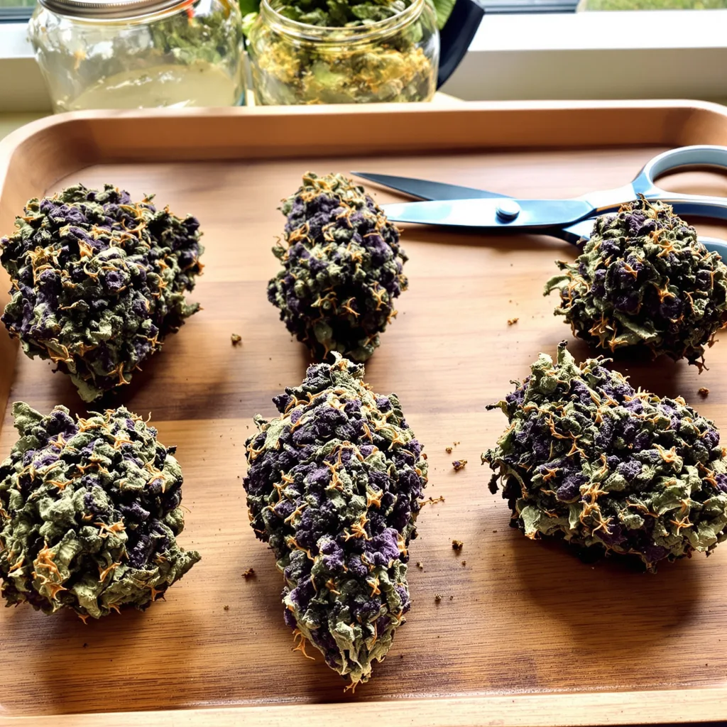 Black Cherry Punch 85% Indica / 15% Sativa — Blüte mit sichtbaren Trichomen