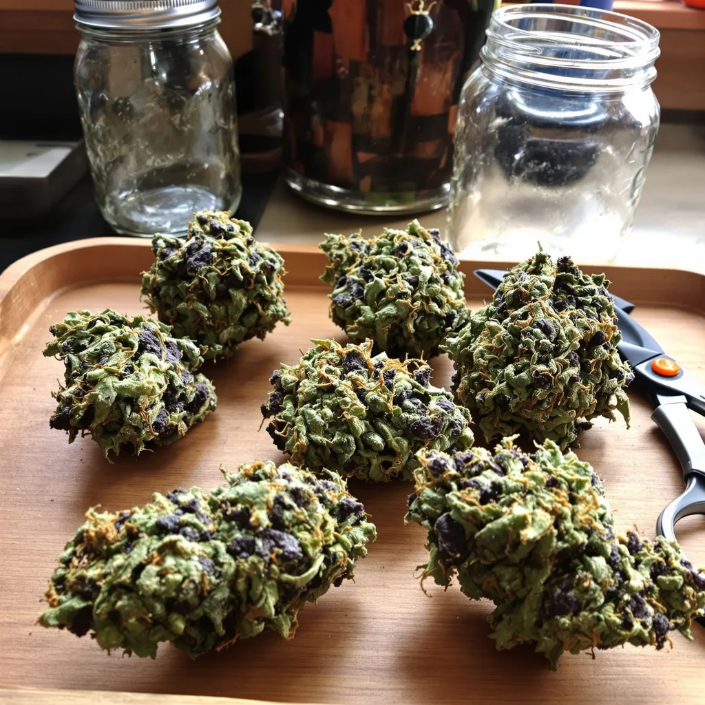 Black Ice 82% Indica / 18% Sativa — Blüte mit sichtbaren Trichomen